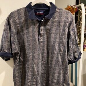 Men’s Polo Augusta Sportswear Navy Blue and White 100% Cotton